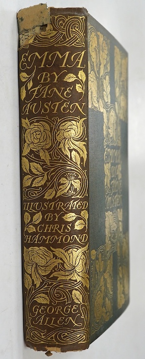 Austen, Jane - Emma. With an introduction by Joseph Jacobs and illustrations by Chris Hammond. decorated title, frontis. and num. illus. (some full page); publisher's gilt floral decorated cloth and gilt top, cr. 8vo. Ge